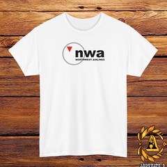NWA Northwest Airlines LOGO T-Shirt Black/Grey/White/Navy /Red/Light Blue S-5XL