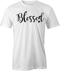BLESSED Tee Short-Sleeved Cotton THANKSGIVING HOLIDAY CLOTHING S1WS468
