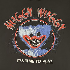 Poppy Playtime Huggy Wuggy Black T-Shirt Size Large & Adjustable Strap Dad Hat