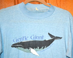 Vtg 70’s Gentle Giant Whales T Shirt Whale Protection Fund Blue Paper Thin M/L