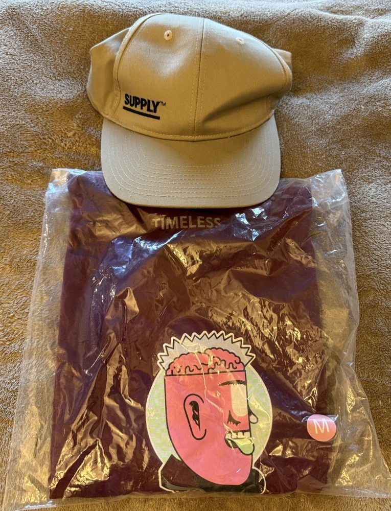 Timeless Shred For The Cure Collab Tee Size Medium + FREE Supply Adjustable Hat