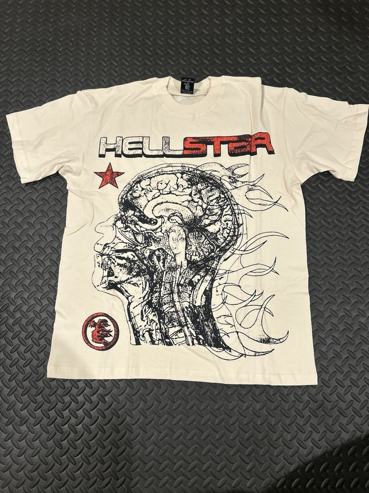 Hellstar Human Development Shirt Cream Off White Size L Large Graphic Tee Skull
