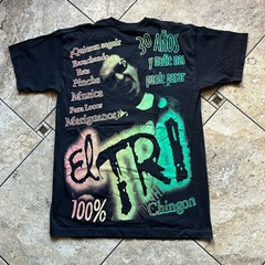 Rare Vintage 90s El TRI Shirt Mens XL Black Mexican Rock Band Double Sided AOP