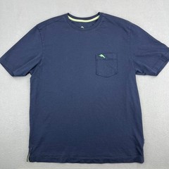 Tommy Bahama Mens Navy Blue Pima Cotton Pocket T-Shirt Marlin UPF 30 Small