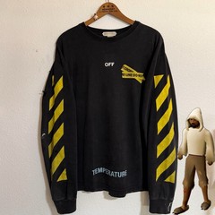 VTG OFF-White Caution Tape Long Sleeve Size Large