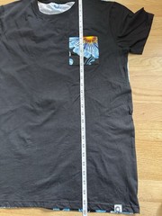 Black Blue Floral Graphic Pocket T-Shirt Men’s Large Cotton Sri Lanka Tee