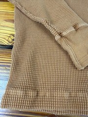 American Giant Mens M Waffle Knit Thermal Heavy Thick Base Layer Burnt Orange