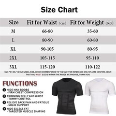 Mens Compression Shirt Slimming Body Shaper Tight Tank Top Breathable Underwear