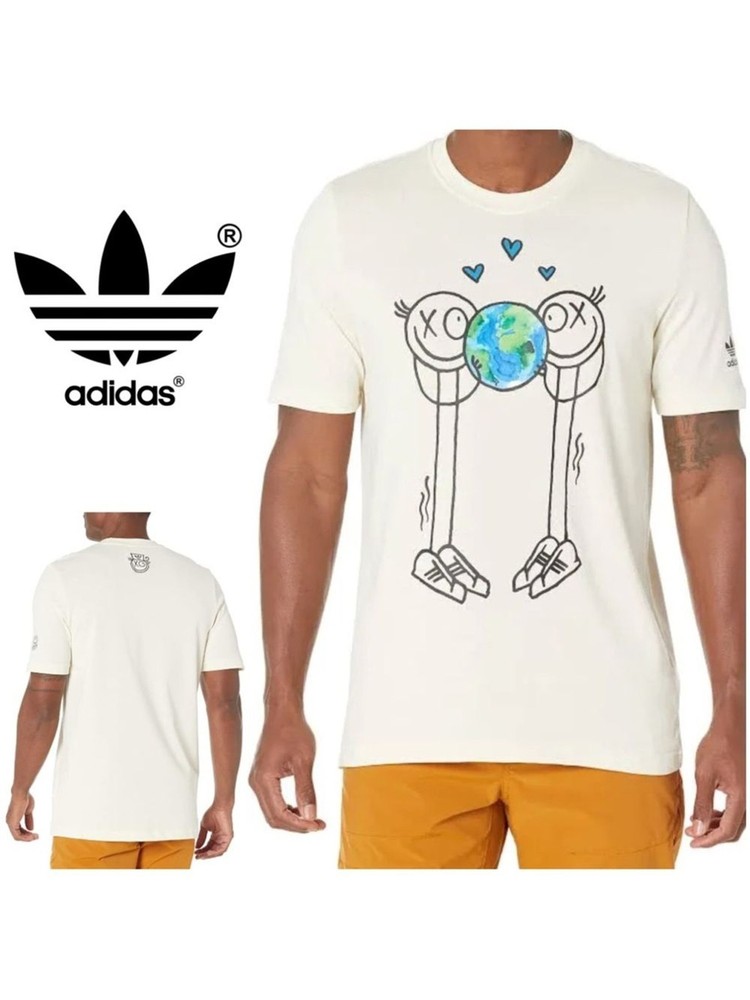 Adidas x Andre Saraiva Mr A Casual Earth Cream Tee Graphic 100% Organic Cotton M