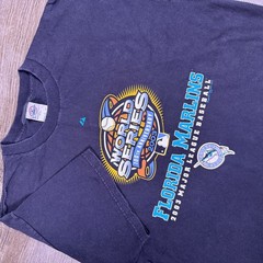 VTG Delta Florida Marlins T-Shirt Mens XL Black 2003 World Series Baseball