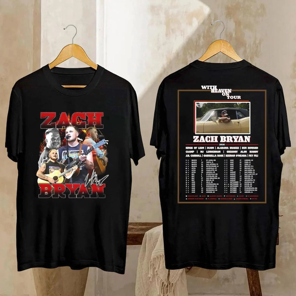 Zach Bryan With Heaven On Tour 2026 Graphic Tee