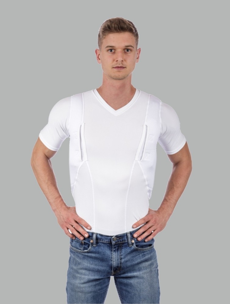 NEW! CCW Tactical Holster Shirt for Concealed Carry – Crew Neck, White Size XL