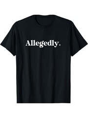 1pc “Allegedly” Men’s Cotton T-Shirt – Casual Crew Neck, Slight Stretch, Kn
