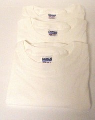 3 T-Shirts Gildan Men’s 5.3 Oz White 100% Preshrunk Heavy Cotton G5000 M/L/Or XL