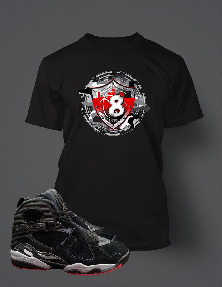 Sneaker Graphic Tee Shirt To Match AIR J8 ALTERNATE BRED Shoe Mens TShirt