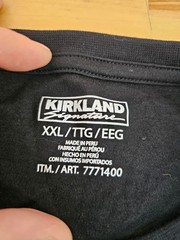 XXL / 2XL – BLACK – Kirkland Signature Men’s 100% Pima Cotton T-Shirt Tee