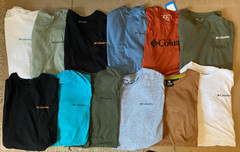 COLUMBIA Men’s Lot of 12 Short Sleeve T-Shirts Size LARGE, Northface Champion