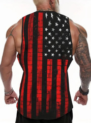 Patriotic US Flag Sleeveless Tank Breathable Lightweight Fabric Ideal Gym Gift