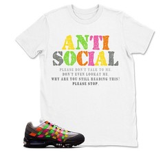 Anti Social Shirt to Match Air Max 95 Woven, BLACK/WHITE