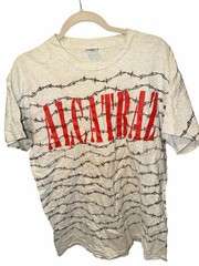 Men’s Alcatraz Graphic Print Crew Neck Short Sleeve Cotton T-Shirt Size L