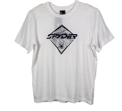 Spyder Graphic T-Shirt Men Short Sleeve Crew Neck Stretch White Large