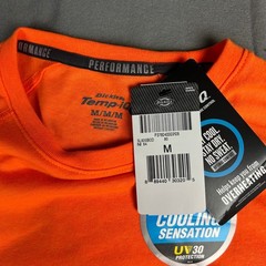 Dickies Performance Shirt Mens Medium Orange Temp-iQ Cooling Long Sleeve Pocket