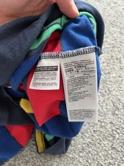 Levis Striped T Shirt Mens Large L Navy Blue Red Yellow Green Retro Graphic Tee