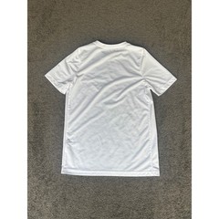 Nike Dri-FIT White Graphic Swoosh T-Shirt Mens Size M Short Sleeve Athletic Tee