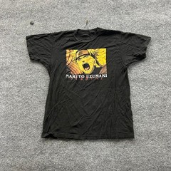 Naruto T-shirt Mens Size L Black Shippuden Uzumaki Graphic Anime Short Sleeve