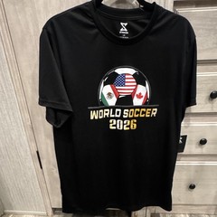Striker L/G Shirt Men’s Large Black Short Sleeve 2026 World Soccer