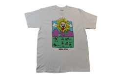 ALAB A-Lab Mens Live A Little Sunflower Live A Little White Tee Shirt New S,M,L