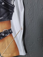 FAUX REAL Men’s Leather Daddy Biker Double Graphic Large Novelty T-Shirt *Read
