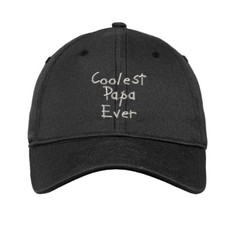 Coolest Papa Ever White Embroidered Soft Low Profile Hat