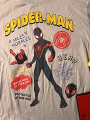 Marvel Men’s L Gray Miles Morales Spider-Man Graphic Cotton Knit Crew Neck Tee