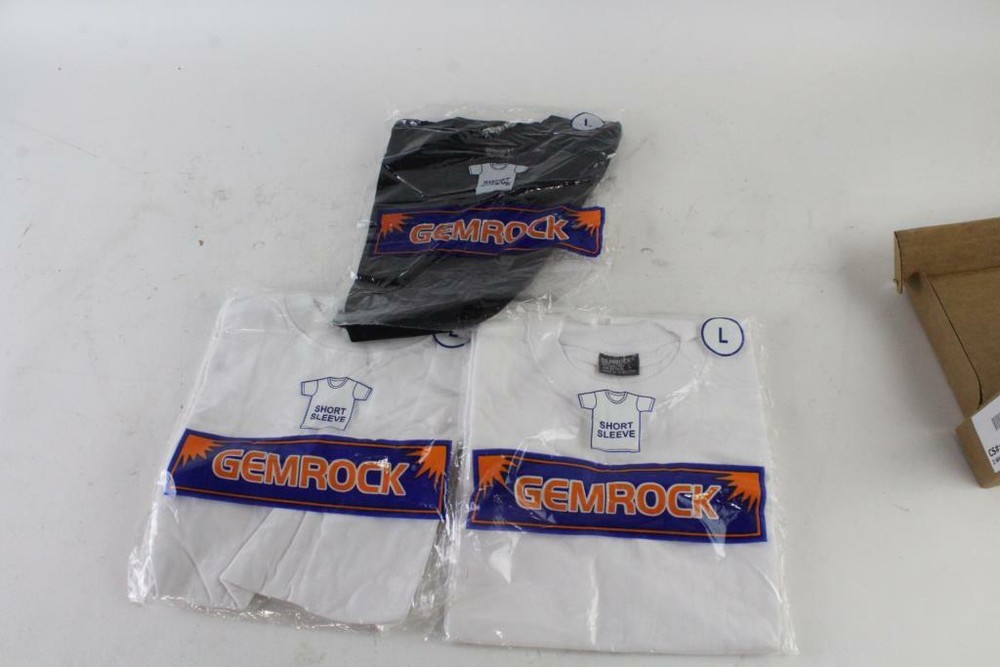 BLACK GEMROCK MENS CREW NECK TEE COTTON TSHIRT 2 PIECE SET