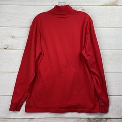 Lands’ End Long Sleeve Turtleneck Shirt Mens L 42/44 Super T Red Classic Holiday