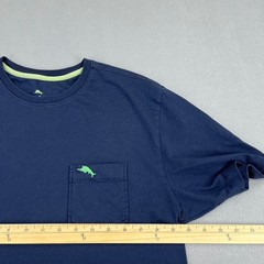 Tommy Bahama Mens Navy Blue Pima Cotton Pocket T-Shirt Marlin UPF 30 Small