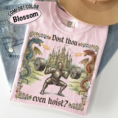 Dost Thou Even Hoist Medieval Gym Shirt, Retro Knight Weightlifting T Shirt, Fun