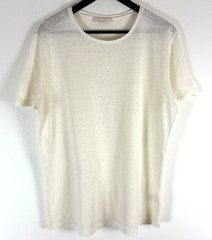 Luca Faloni Linen T Shirt Mens Large Cream Relaxed Fit Made In Italy Luxury