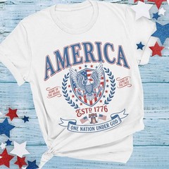 Vintage America Patriotic Eagle Shirt, USA Independence Day Tee, Fourth of July