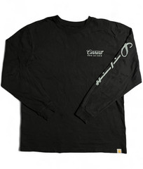 Carhartt Men’s Black Long Sleeve Crew Neck Graphic Logo Cotton Knit T-Shirt M