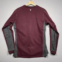 Kuhl Wildfibre Mens Medium Shirt Organic Cotton Burgundy Thermal Pullover Layer