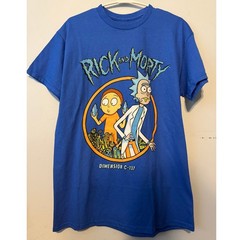 Rick and Morty Dimension Blue Graphic T-Shirt Medium Freeze Adult Swim 0245