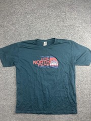 North Face Shirt Mens 2XL Green Graphic Logo Angkor Wat Temple Cotton Tee