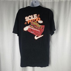 Nike Shirt Mens Large Black Sole Food Burger Graphic Nike Tee 100% Cotton