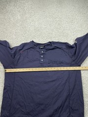 Ariat FR Henley Shirt Mens XL Blue Long Sleeve Flame Resistant CAT 2 Work