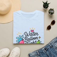 Water Balloon Fight T-Shirt Summer Splash Fun Party Tee Sizes XS-5XL