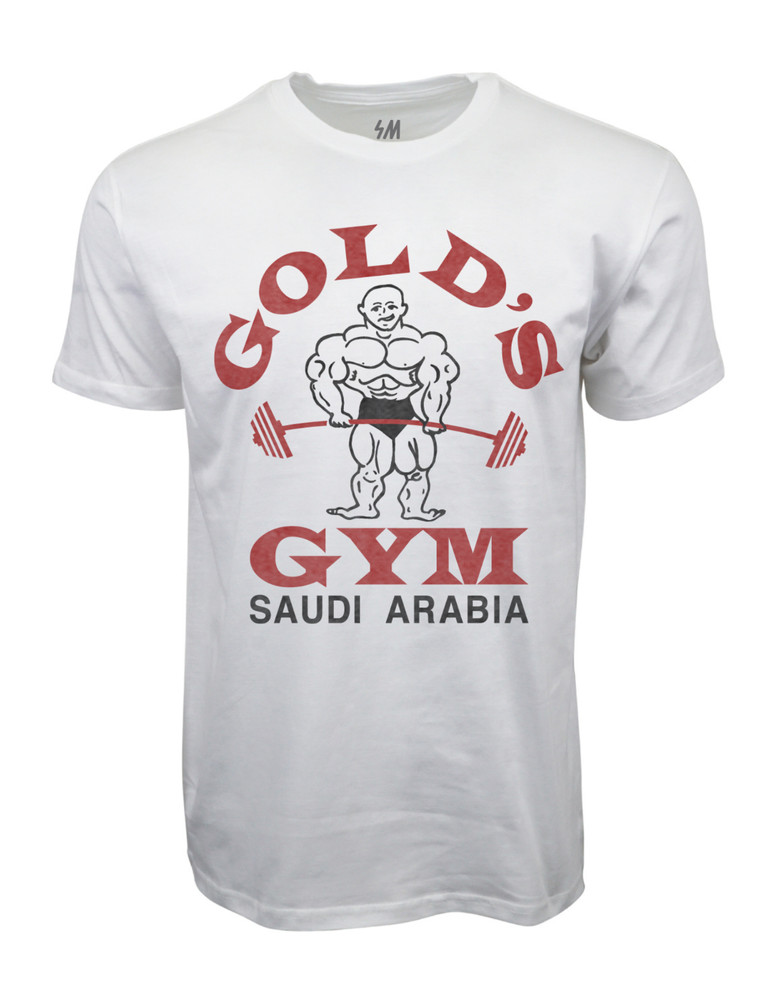 90s GOLD’S GYM SAUDI ARABIA GRAPHIC WHITE T-SHIRT