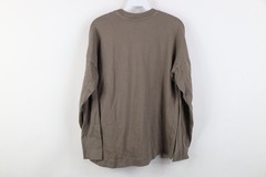 AYR All Year Round Mens Small Blank Cotton Ribbed Knit Long Sleeve T-Shirt Beige