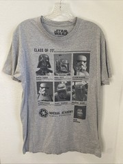 Star Wars Imperial Academy Class Of 77 Graphic T-Shirt Mens Gray Medium Casual